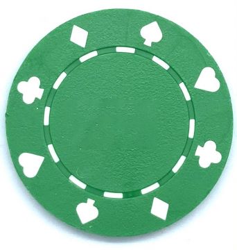 Poker Chips: Card Suits, 11.5 Gram / Heavy Weight, Green